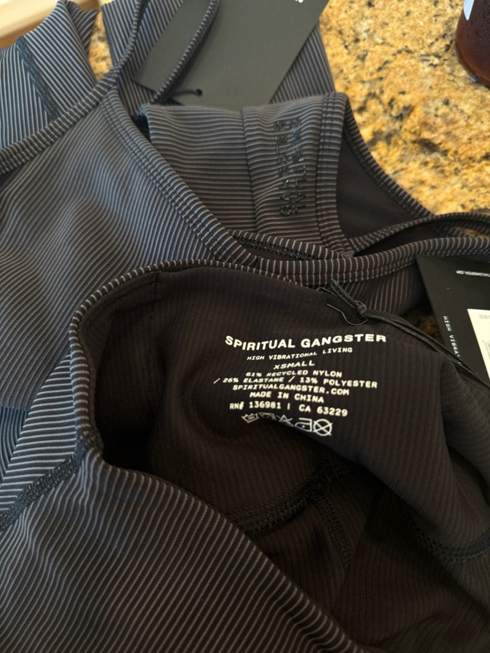 NWT Spiritual Gangster Matching SET - Auralight Legging + Aria Bra -Ribbed Black - Picture 12 of 16